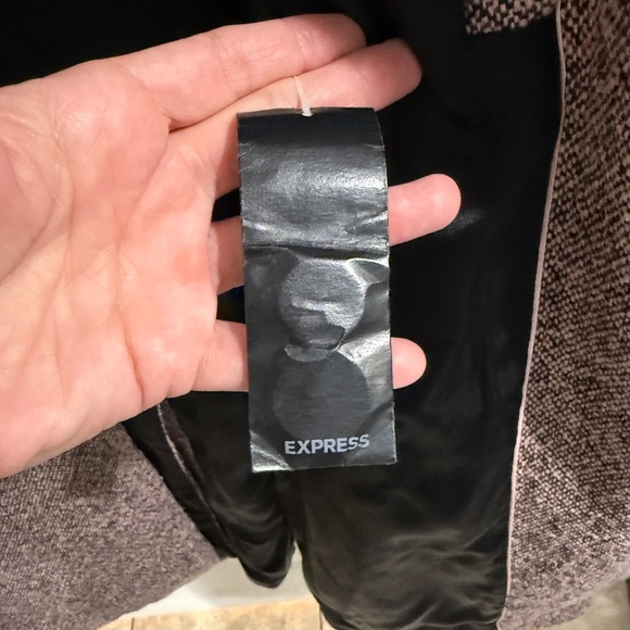 Express Pink Tweed Trench Knee Length Coat NWT - Picture 5 of 6